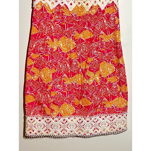 Lilly Pulitzer Jubilee Catherine Bell Tropical Fish Print Slvless Lace Dress 0 - Picture 4 of 9